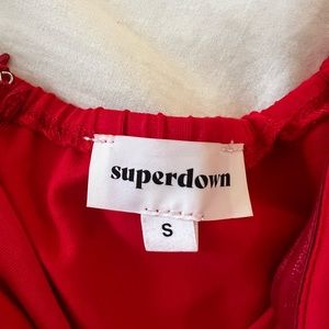 Red Superdown Off-the-Shoulder Dress